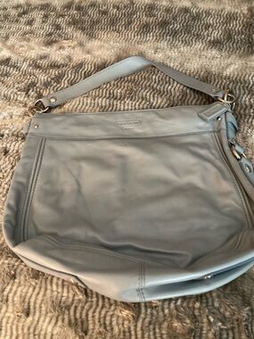 Coach Soft Leather Shoulder Bag in Light Blue